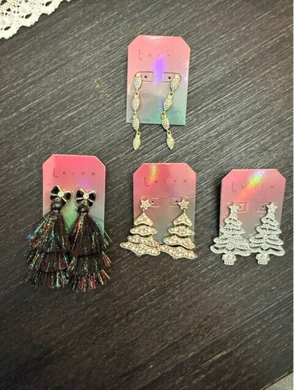 Leith Christmas/Holiday earrings 4 pack retail $16 each from Nordstrom - NEW